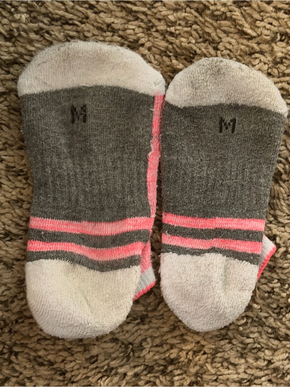 Target Gray and Pink Low-Cut Athletic Socks